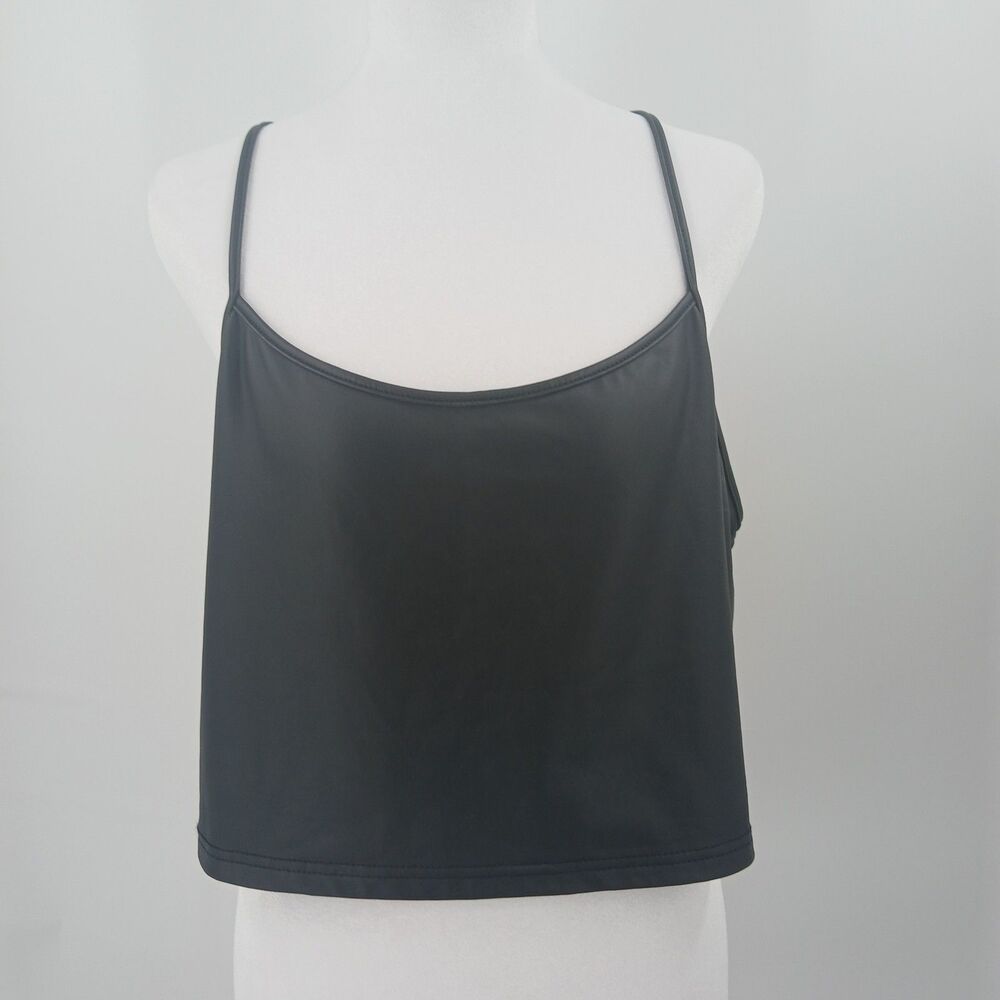 Shein Curve Cropped Tank Top Womens 3XL Black Indiesleeze Whimsigoth Aesthetic